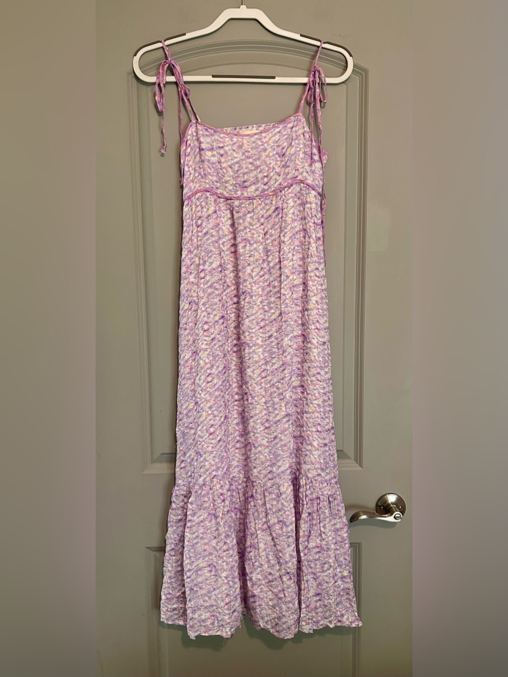 Saltwater Luxe Loe Midi Dress Tie Strap Boho Smocked Back Size S NWT - Picture 5 of 6